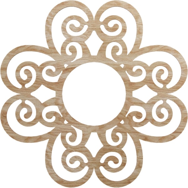 Ekena Millwork Cohen Wood Fretwork Pierced Ceiling Medallion, Red Oak, 32"OD x 11"ID x 3/8"T CMWP32X32X0375CORO - main